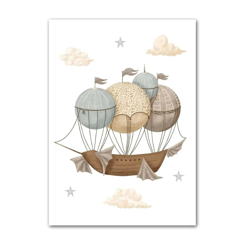 Watercolour Celestial Whales Nursery Canvas Prints - Just Kidding Store