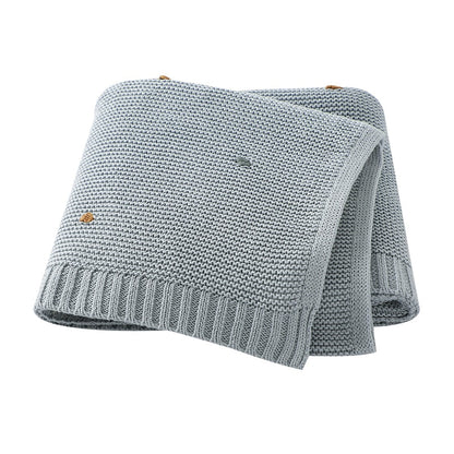 Colorful Dots Cotton Knitted Blanket - Just Kidding Store