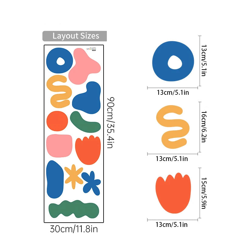 Creative Multicolored Shape Wall Stickers - Just Kidding Store