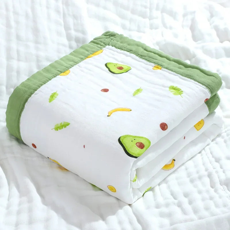 6 Layers Cotton Blanket Baby Kids Muslin Wrap - Just Kidding Store