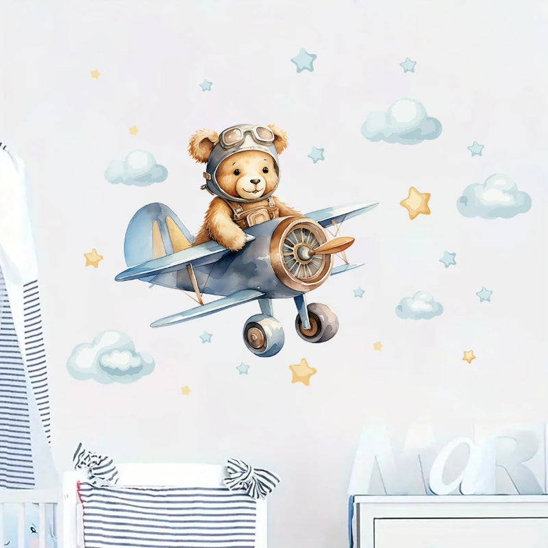 Aviator Bear Wall Decals - Just Kidding Store