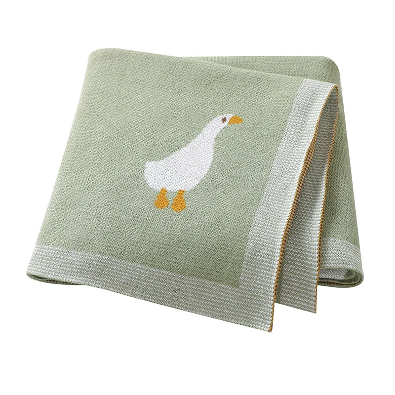 White Goose Cotton Knitted Blanket - Just Kidding Store