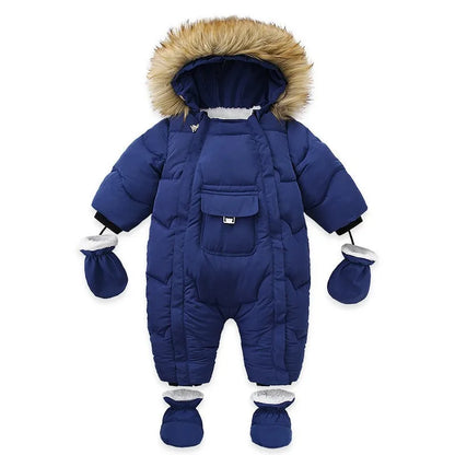 Infant Snowsuit - Warm Hooded Jumpsuit Set - Just Kidding Store