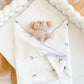 Embroidered Muslin Swaddle -  Baby Blanket - Just Kidding Store
