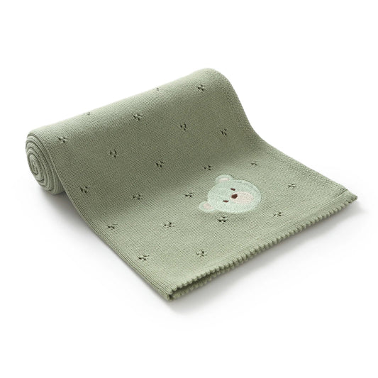 Teddy Dreams Cotton Knit Blanket - Just Kidding Store