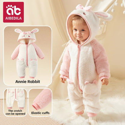 Animal Coral Fleece Baby Toddle Jumpsuit - Just Kidding Store