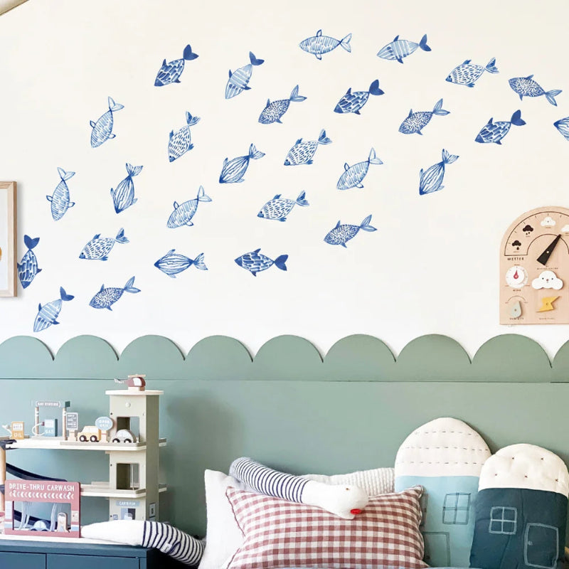 Hand Drawn Watercolor Fish  Wall Decals - Just Kidding Store