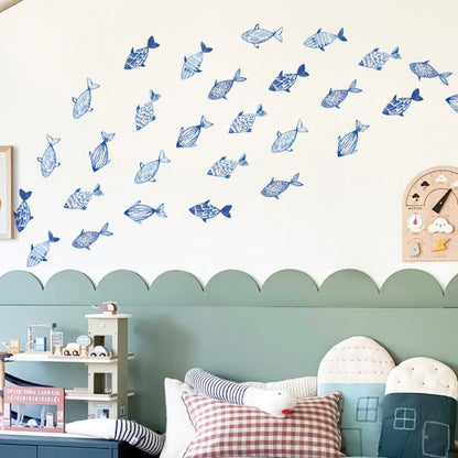 Hand Drawn Watercolor Fish  Wall Decals - Just Kidding Store