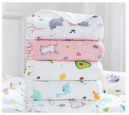 6 Layers Cotton Muslin Swaddle Blanket - Just Kidding Store