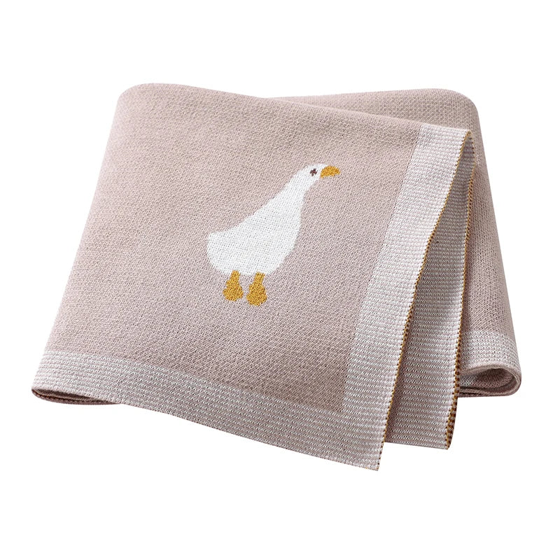 White Goose Cotton Knitted Blanket - Just Kidding Store