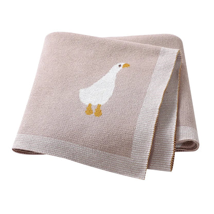 White Goose Cotton Knitted Blanket - Just Kidding Store