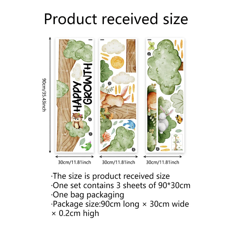 Happy Growth Height Measure Wall Sticker - Just Kidding Store