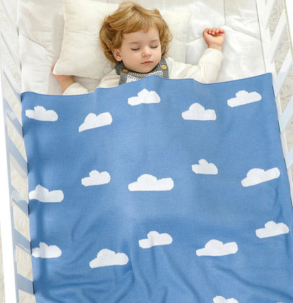 White Clouds Knit Blanket - Just Kidding Store