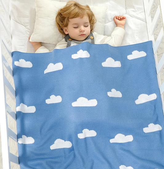 White Clouds Knit Blanket - Just Kidding Store