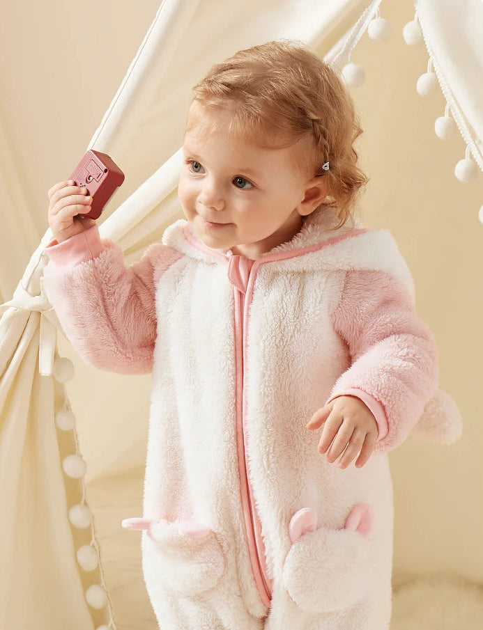Animal Coral Fleece Baby Toddle Jumpsuit - Just Kidding Store