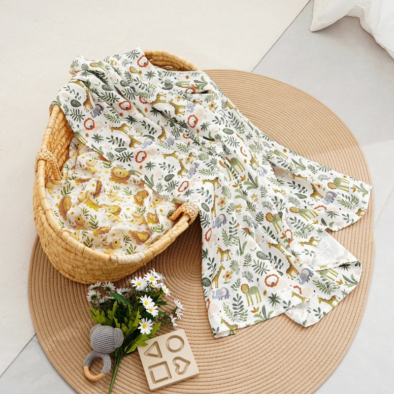 Cotton Bamboo Oversized Swaddle Blanket - Just Kidding Store