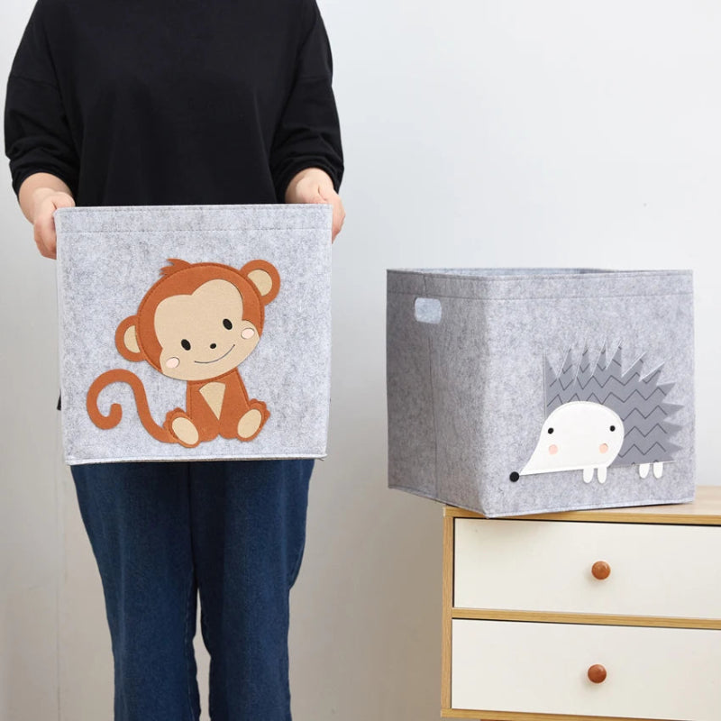 Felt Storage Box - Cube Toys Organizer - Just Kidding Store