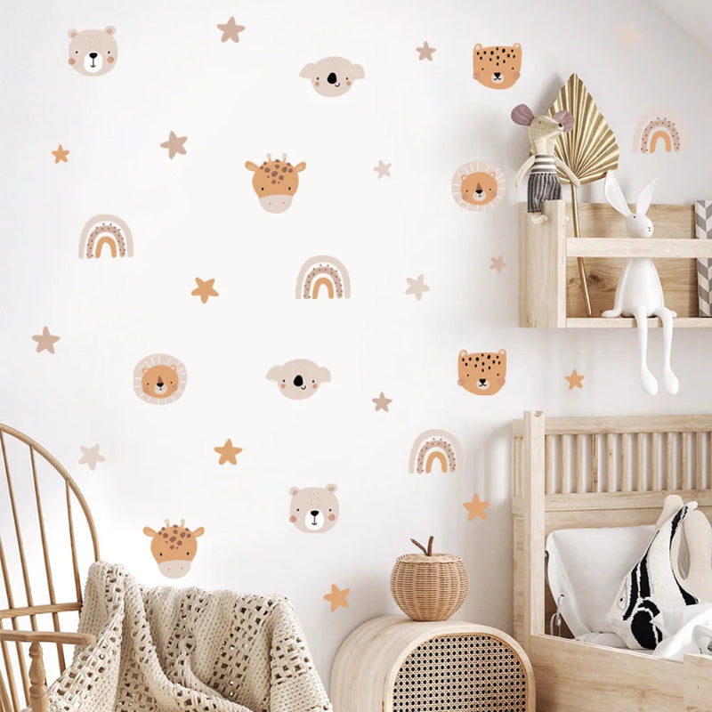 Pastel Stars and Rainbow Wall Stickers - Just Kidding Store