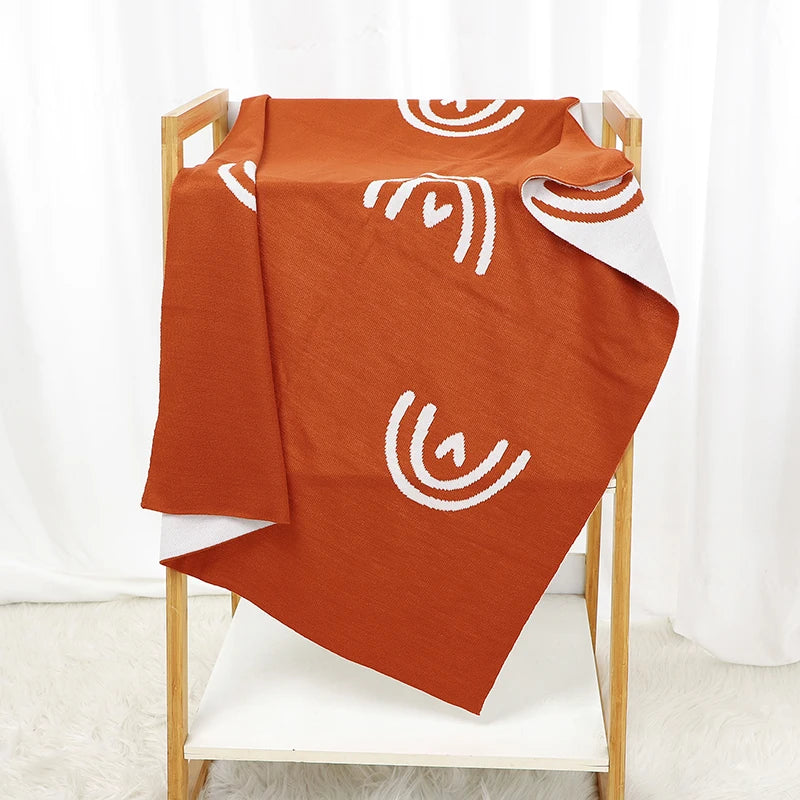 Rainbow Heart Knit Blanket - Just Kidding Store