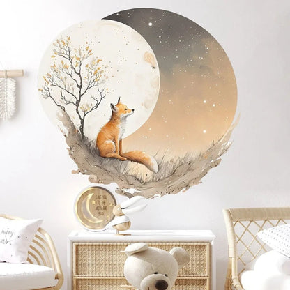 Moon Fox Wall Decal - Just Kidding Store