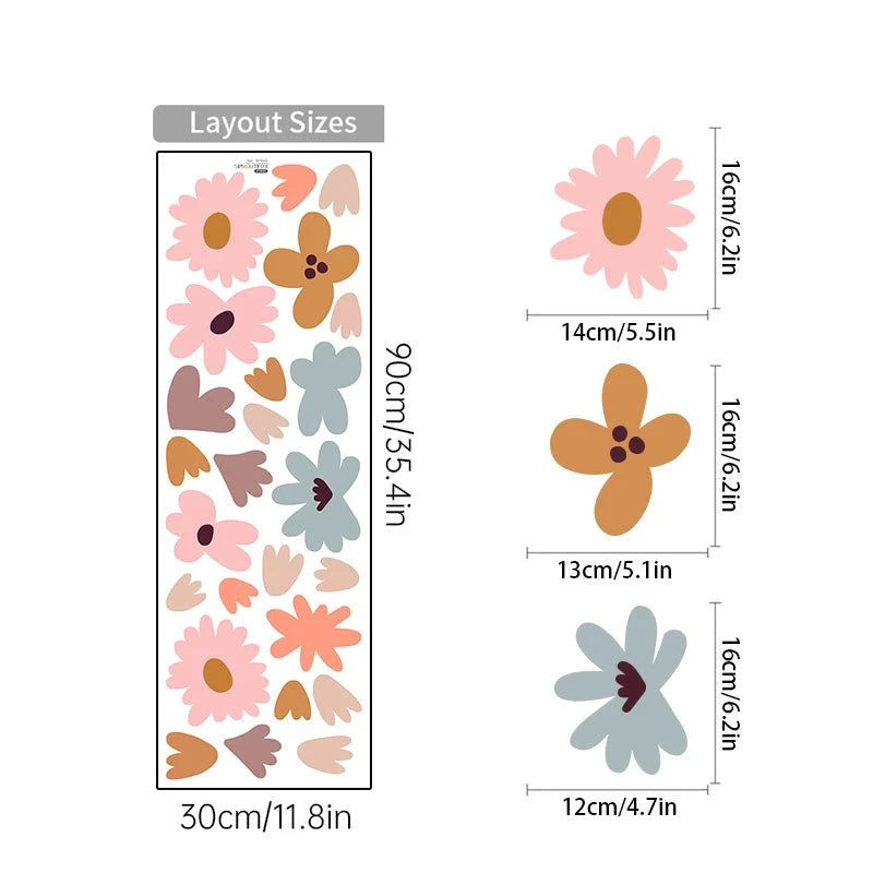 Retro Floral Wall Stickers - Just Kidding Store