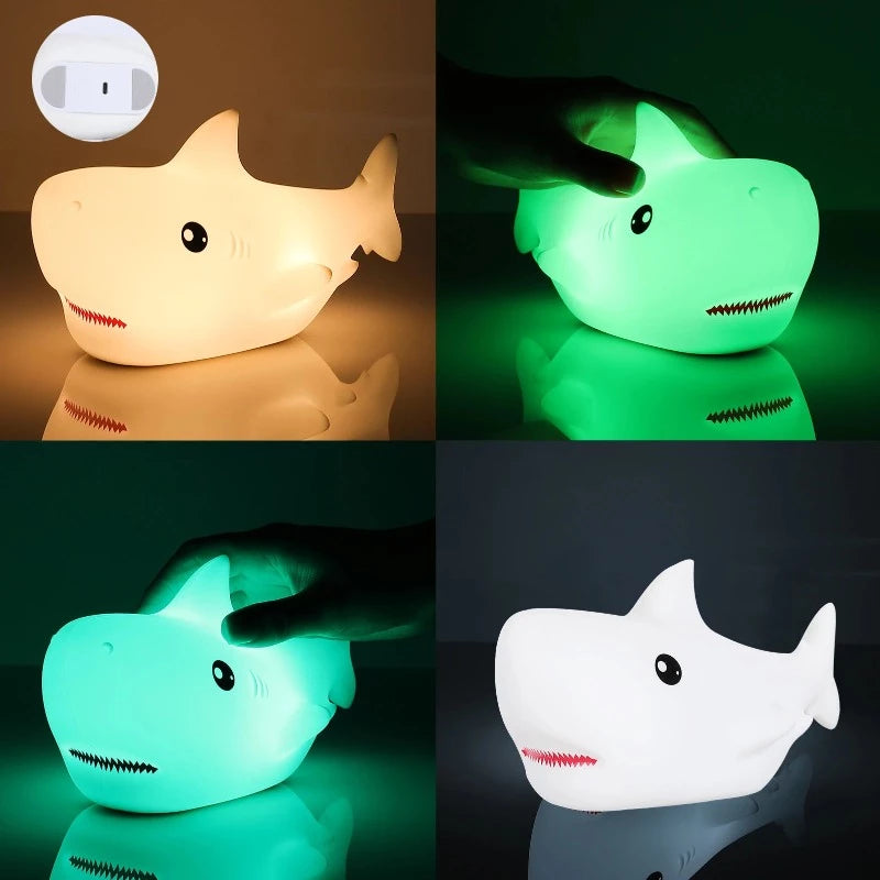 Big Shark LED Night Light - Tap Control Color Changing Lamp - Just Kidding Store