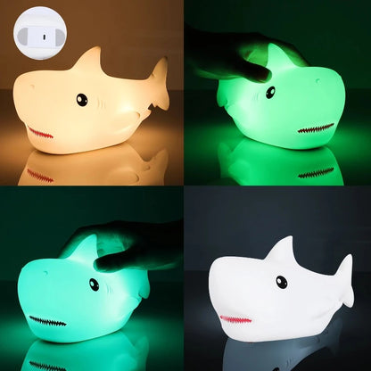 Big Shark LED Night Light - Tap Control Color Changing Lamp - Just Kidding Store