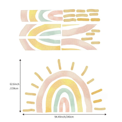 Rainbow Rising Sun Fabric Wall Sticker - Just Kidding Store
