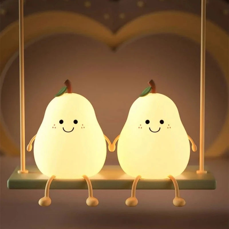 Pear LED Night Light - Tap Control Color Changing Lamp - Just Kidding Store