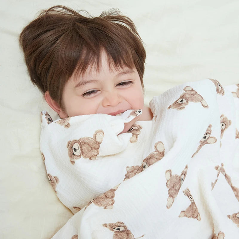 4 Layers Muslin Hooded Towel - Bath Poncho - Just Kidding Store