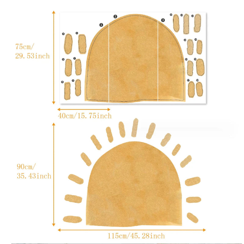 Golden Sunrise Fabric Wall Sticker - Just Kidding Store