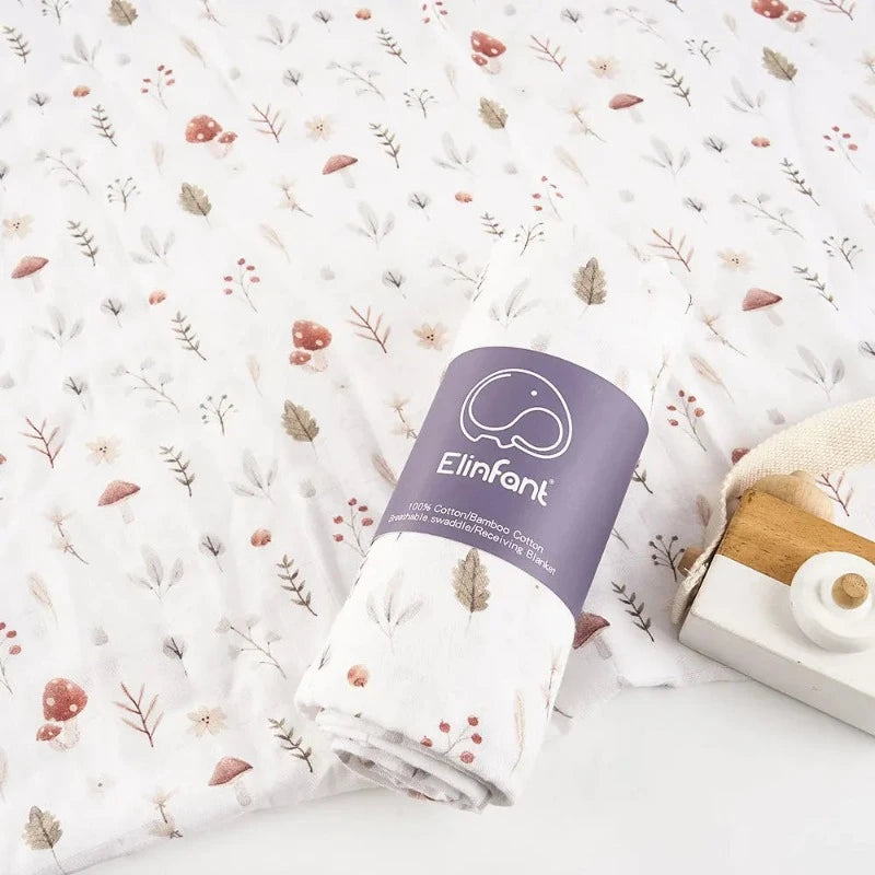 2 Layers Bamboo Cotton Muslin Swaddle Blankets - Just Kidding Store