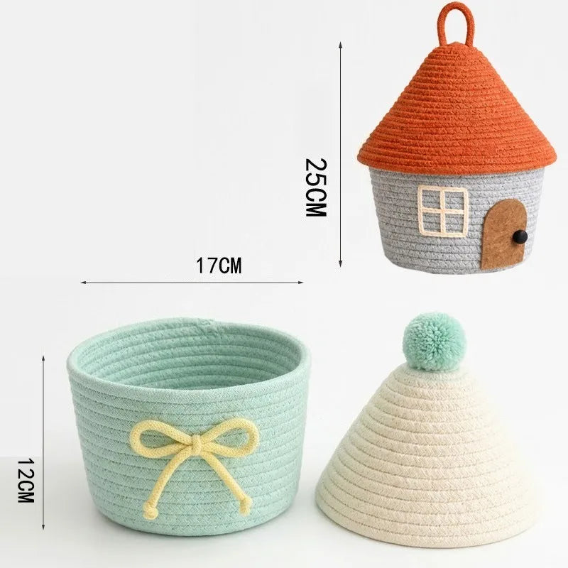 Crochet Cottage Cotton Rope Storage Baskets - Just Kidding Store