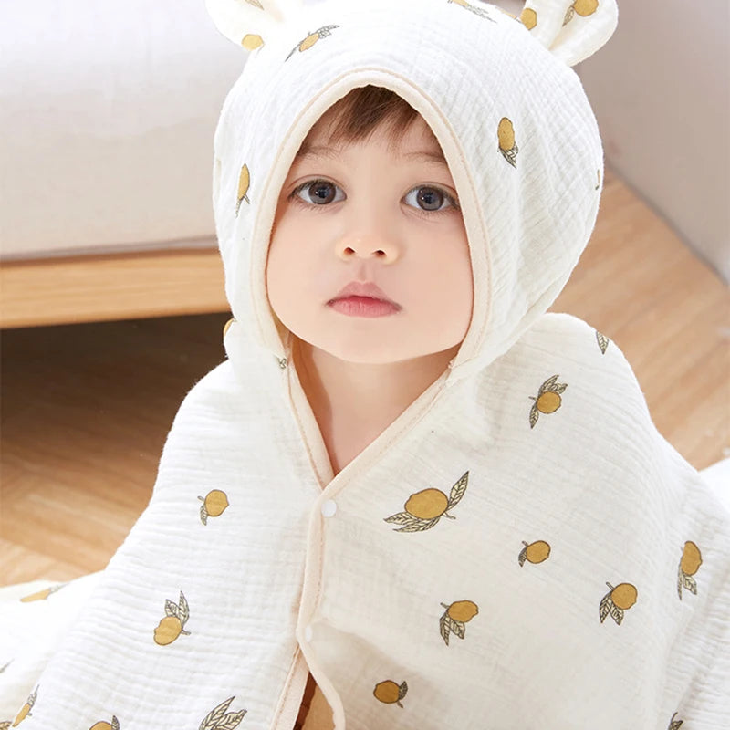 4 Layers Muslin Hooded Towel - Bath Poncho