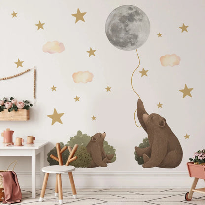 Moonlit Bear Balloon Wall Sticker - Just Kidding Store