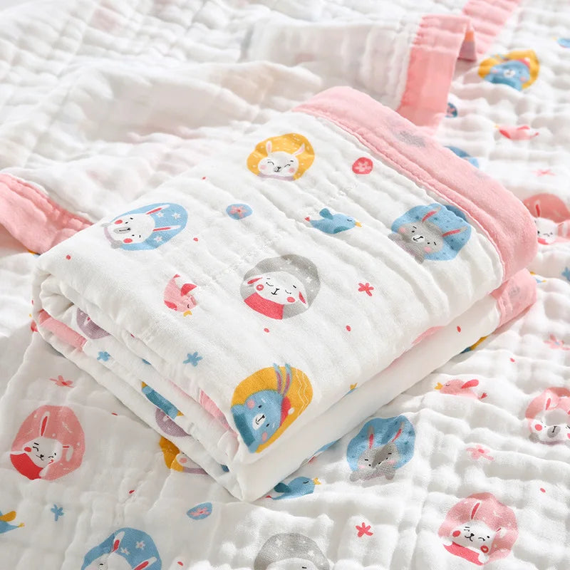 6 Layers Cotton Swaddle Blanket - Just Kidding Store