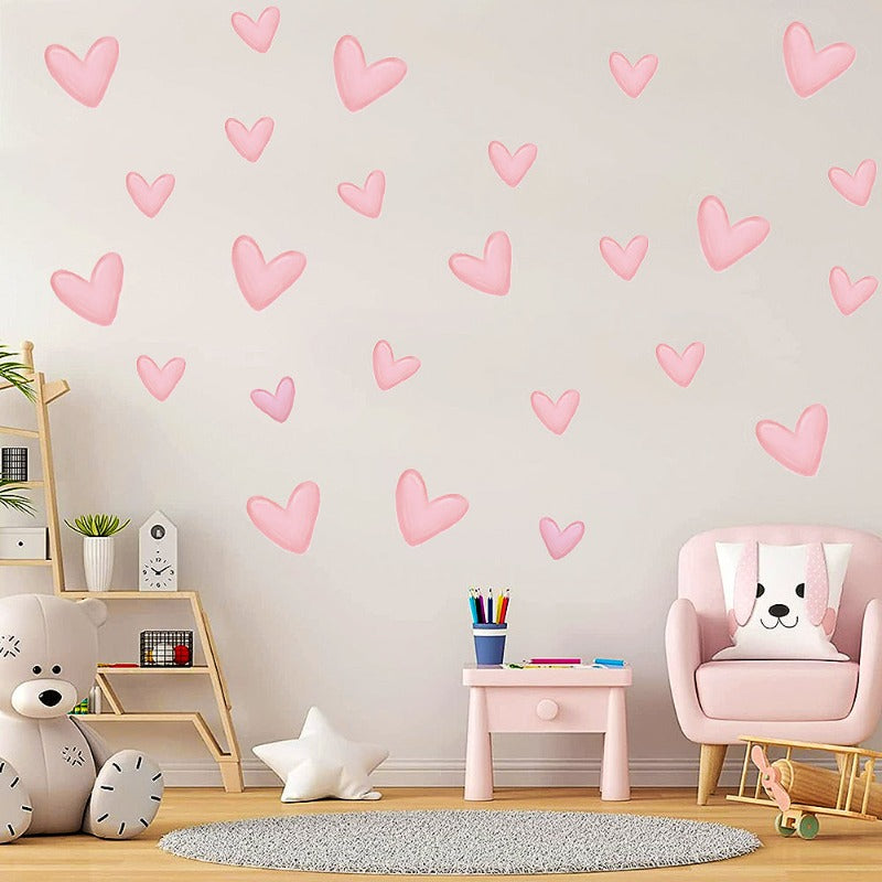 Blush Pink Hearts Wall Decals - Just Kidding Store
