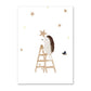 Boho Fox Rabbit Bee Bear Hedgehog Flower Canvas Posters - Just Kidding Store