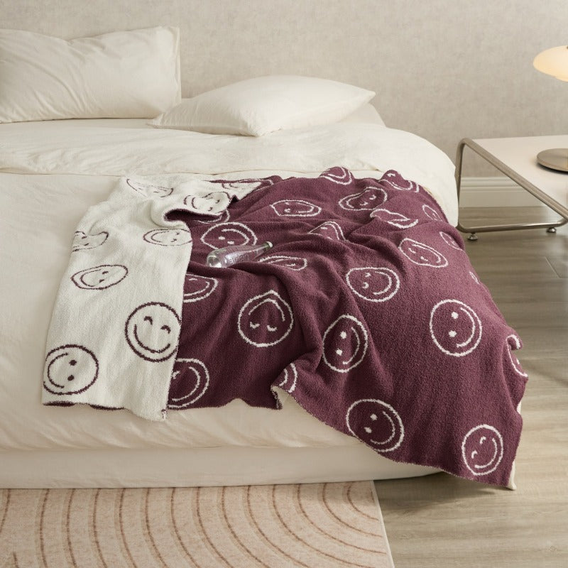 Smiley Face Double Sided Blanket - Just Kidding Store