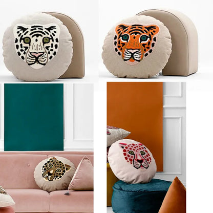 Wild Cats Embroidered Cushion Cover - Just Kidding Store