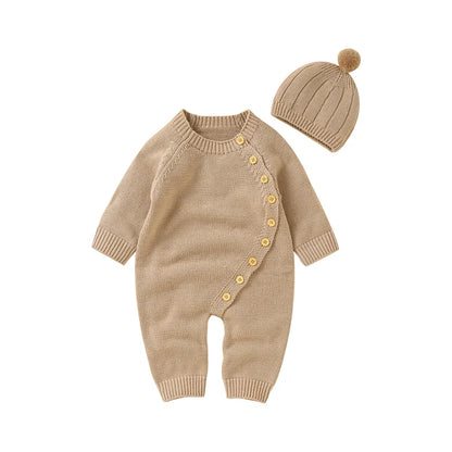 Cozy Button Knit Romper Set - Just Kidding Store