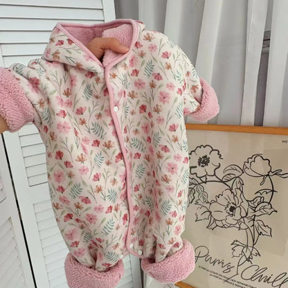 Cozy Critter Warm Fleece Hooded Rompers - Just Kidding Store