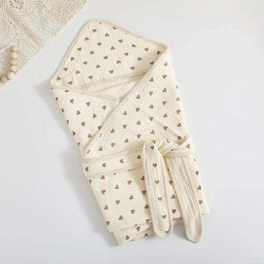 4 Layer Muslin Hooded Towel - Bath Poncho - Just Kidding Store