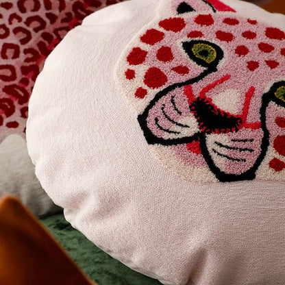 Wild Cats Embroidered Cushion Cover - Just Kidding Store