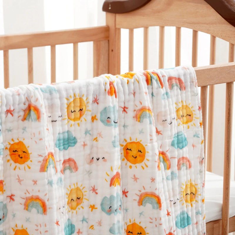6 Layers Soft Cotton Muslin Swaddle Blanket  - Just Kidding Store