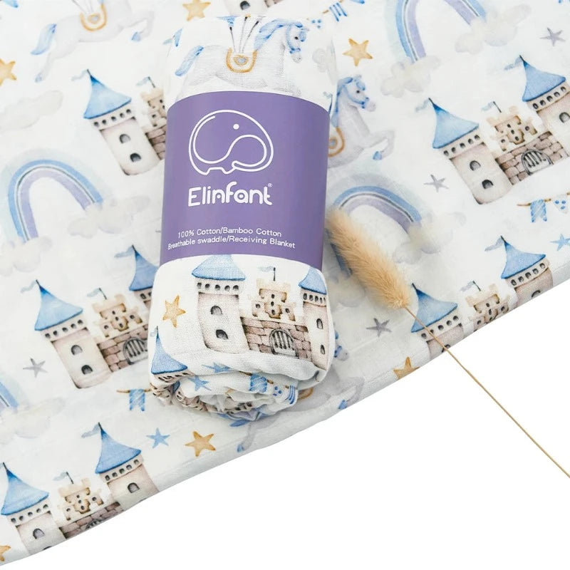 2 Layers Bamboo Cotton Muslin Swaddle Blankets - Just Kidding Store