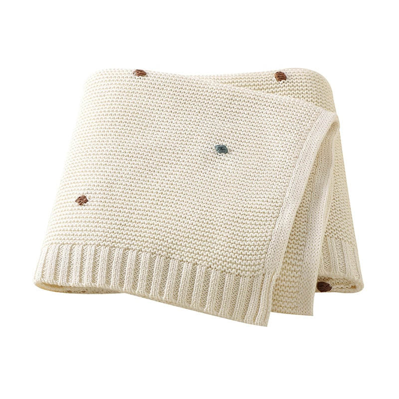 Colorful Dots Cotton Knitted Blanket - Just Kidding Store
