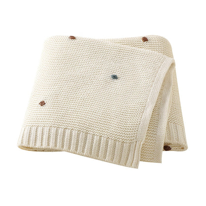 Colorful Dots Cotton Knitted Blanket - Just Kidding Store