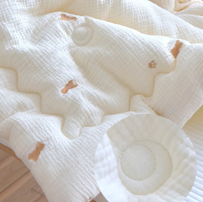 Embroidered Winter Thick Muslin Cotton Bed Cover - Just Kidding Store