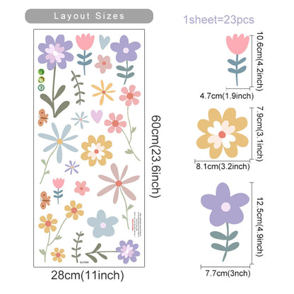 Spring Flowers Nursery Playroom Wall Stickers - Just Kidding Store